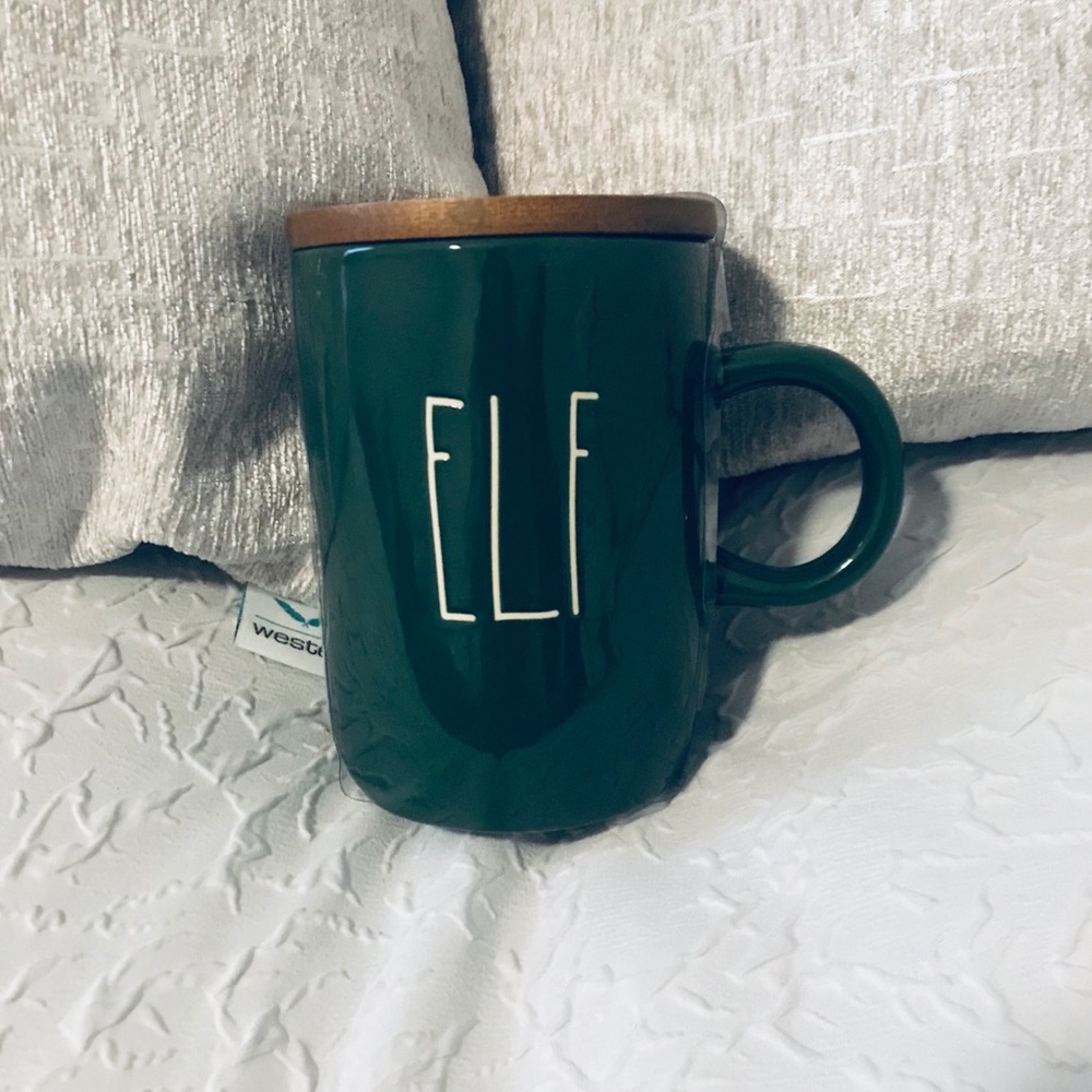 FIRM Rae Dunn Green Elf Mug with Coaster Lid